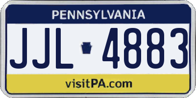 PA license plate JJL4883