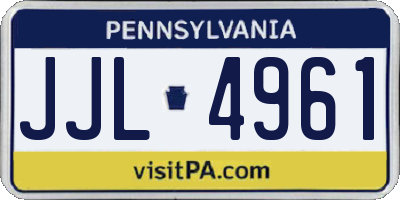 PA license plate JJL4961