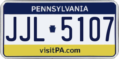 PA license plate JJL5107