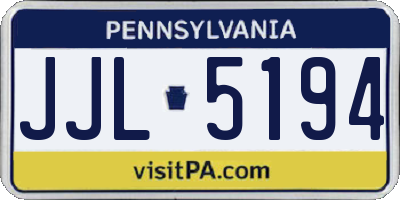 PA license plate JJL5194