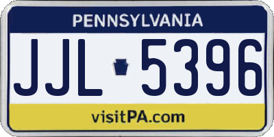 PA license plate JJL5396