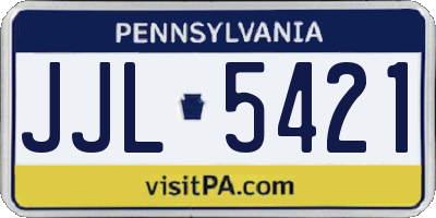 PA license plate JJL5421