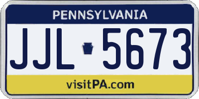PA license plate JJL5673