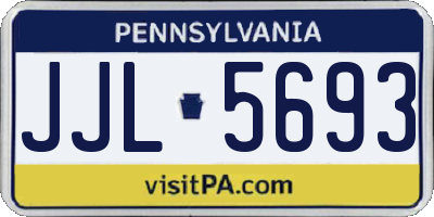 PA license plate JJL5693