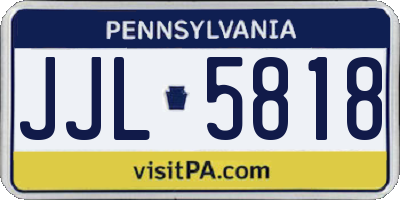 PA license plate JJL5818