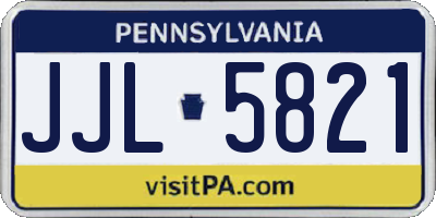 PA license plate JJL5821