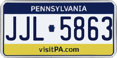 PA license plate JJL5863