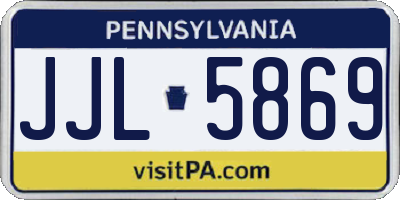 PA license plate JJL5869