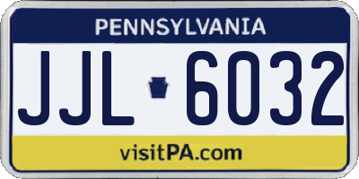 PA license plate JJL6032