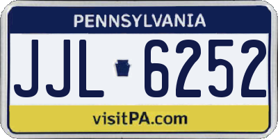 PA license plate JJL6252