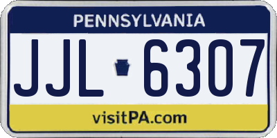 PA license plate JJL6307