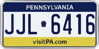 PA license plate JJL6416