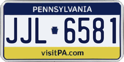 PA license plate JJL6581