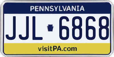 PA license plate JJL6868
