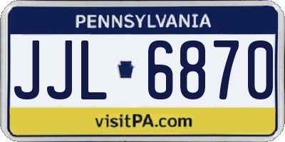 PA license plate JJL6870