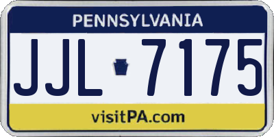 PA license plate JJL7175