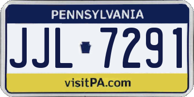 PA license plate JJL7291