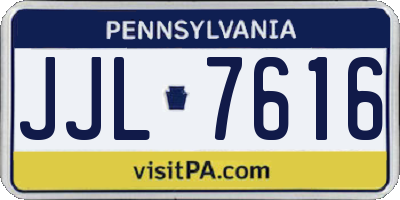 PA license plate JJL7616