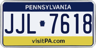 PA license plate JJL7618