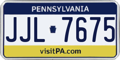 PA license plate JJL7675