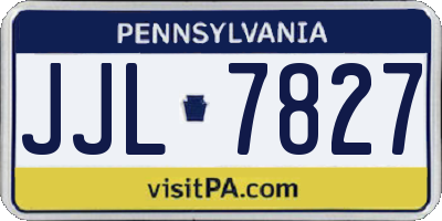 PA license plate JJL7827