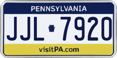 PA license plate JJL7920
