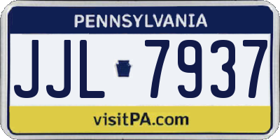 PA license plate JJL7937