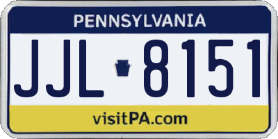 PA license plate JJL8151