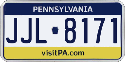 PA license plate JJL8171