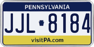 PA license plate JJL8184