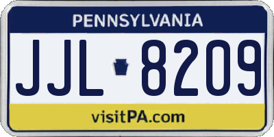 PA license plate JJL8209