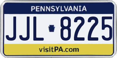 PA license plate JJL8225