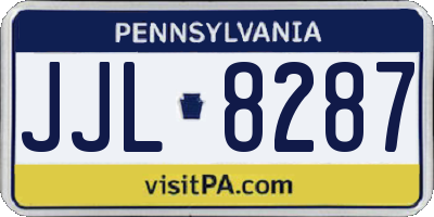 PA license plate JJL8287