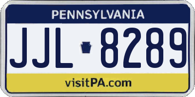 PA license plate JJL8289