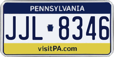 PA license plate JJL8346