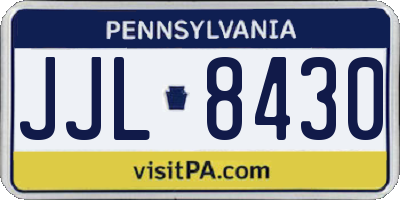 PA license plate JJL8430