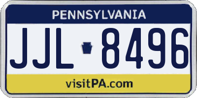PA license plate JJL8496