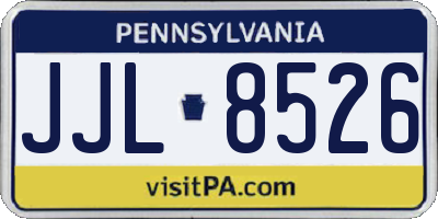 PA license plate JJL8526