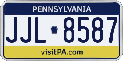 PA license plate JJL8587
