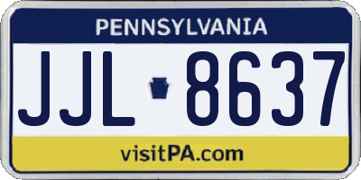 PA license plate JJL8637