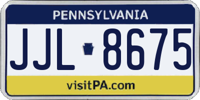 PA license plate JJL8675