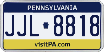 PA license plate JJL8818