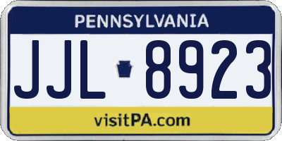 PA license plate JJL8923