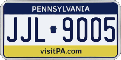 PA license plate JJL9005