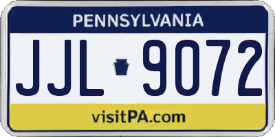 PA license plate JJL9072