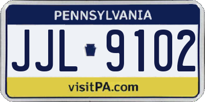PA license plate JJL9102