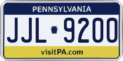 PA license plate JJL9200