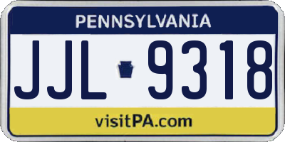 PA license plate JJL9318