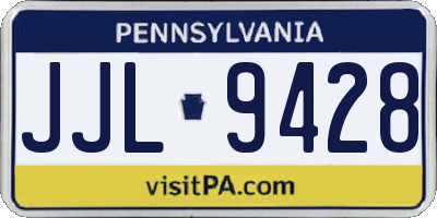 PA license plate JJL9428