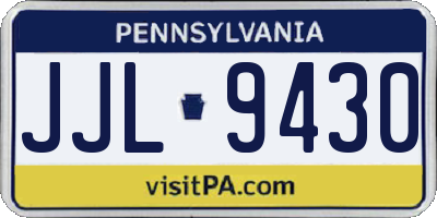 PA license plate JJL9430
